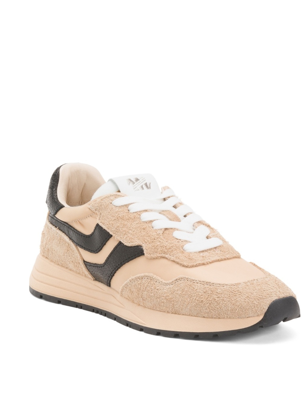 Steve Madden Beige and Black Suede burst lace up sneakers NWT